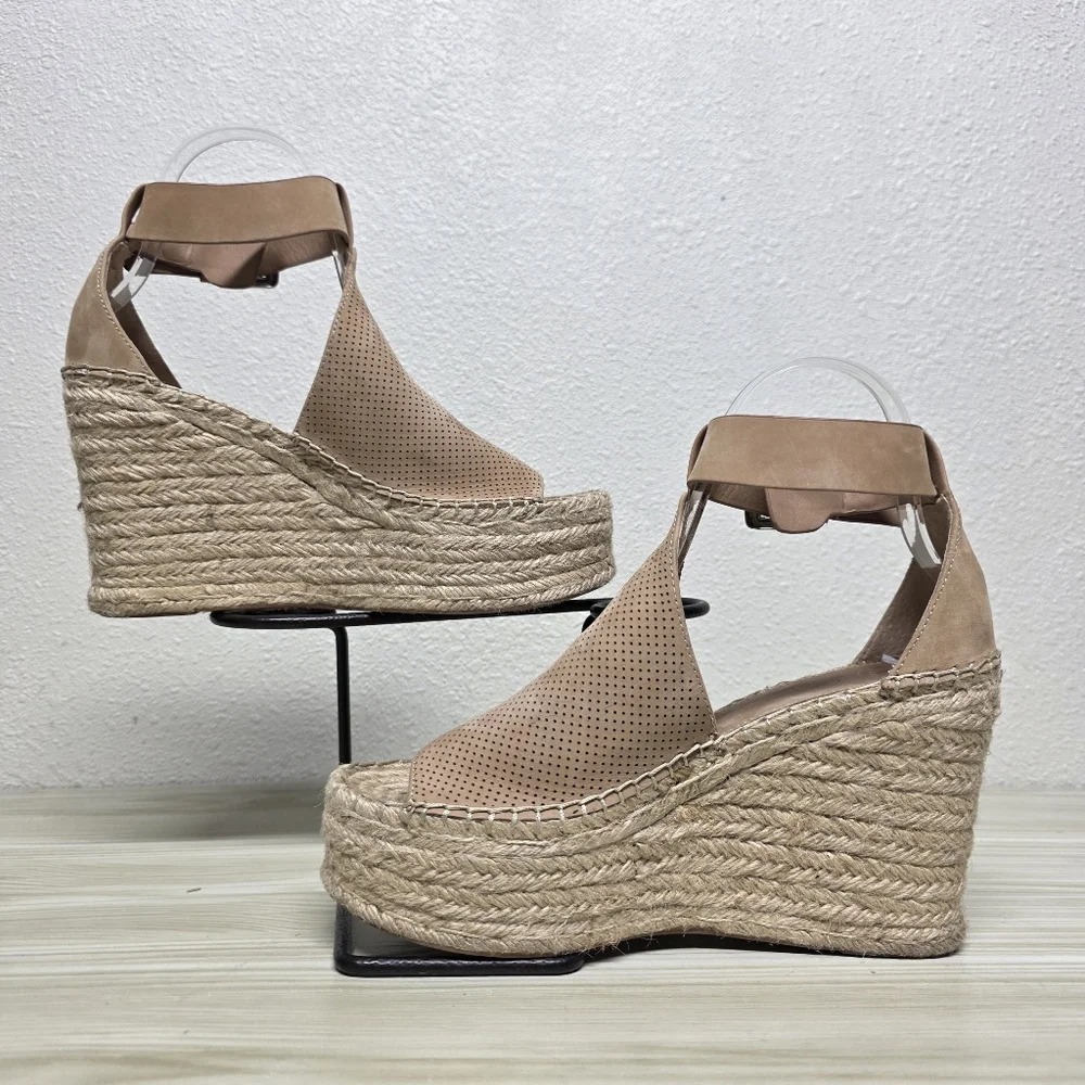Marc Fisher Espadrille Tan Suede Espadrilles Size 8